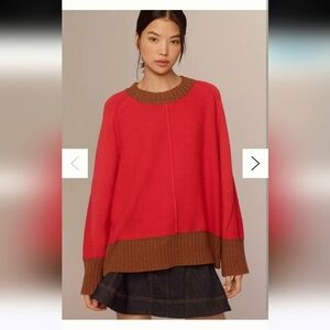 Maeve The Chandler Crew Neck Relaxed Pull Over Sweater-Large